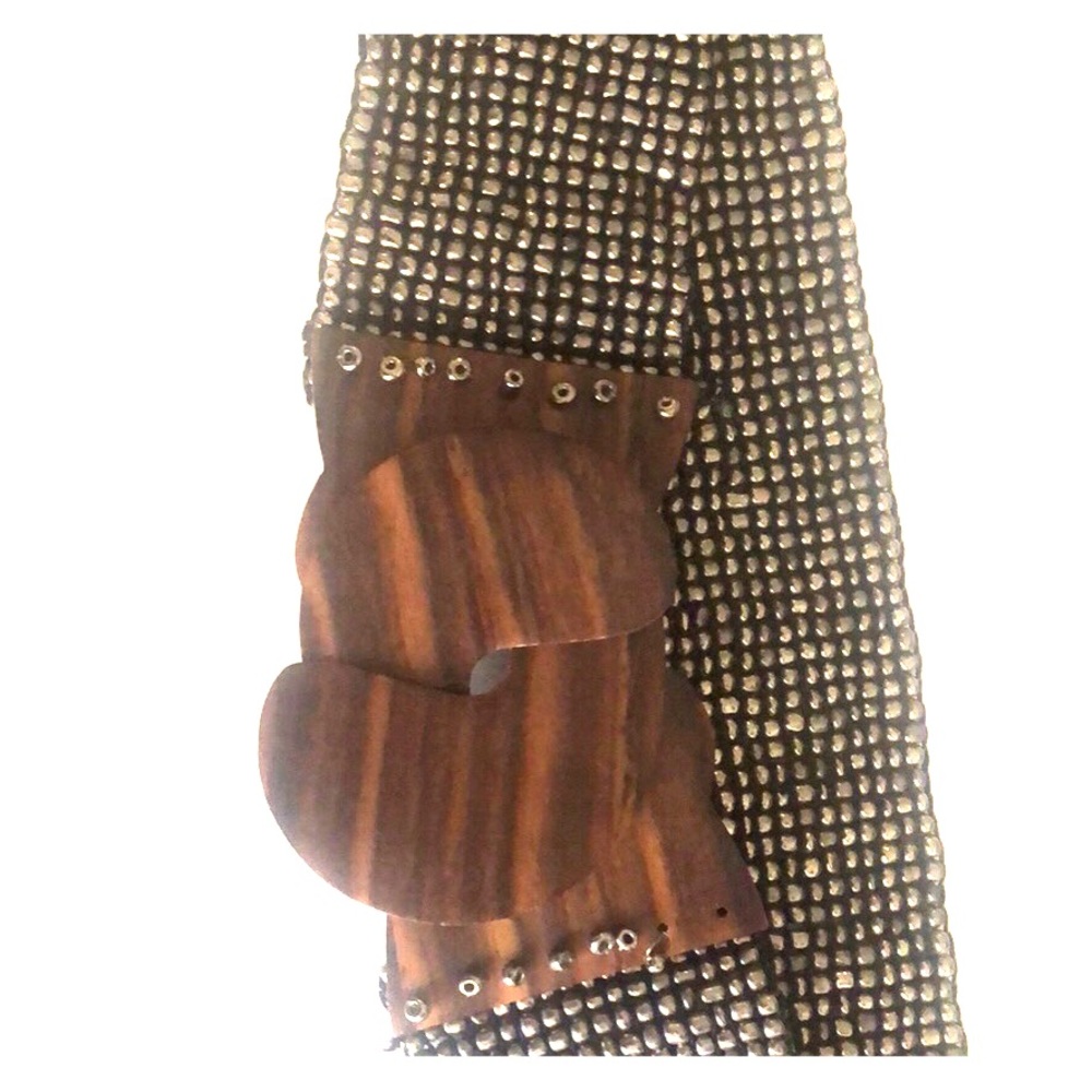 Beaded wooden belt stretchy